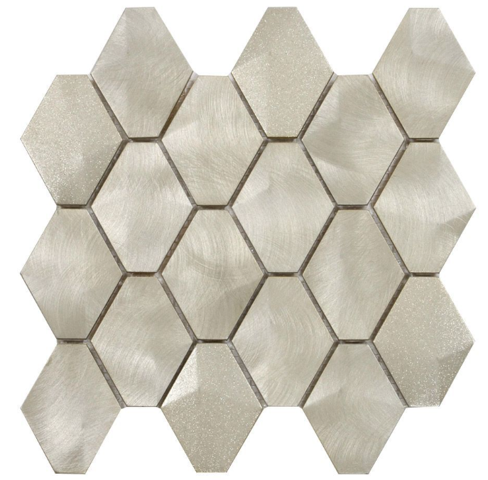 Mosaico De Aluminio Cepillado 27x28.3cm Gold - Porcelamika Hexagonal