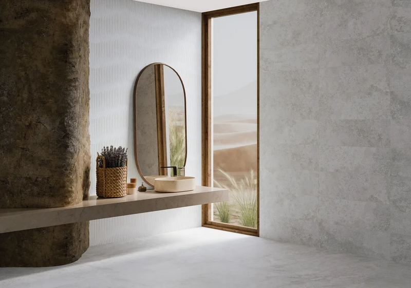 Revestimiento De Ceramica Mate Rectificado 30x90cm Art White - Keraben Ethereal