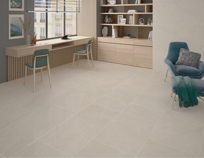 Porcelanato Esmaltado Rectificado Pulido 60x120cm Ivory - STN Ceramica Bellevue