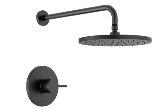 Set De Ducha Redonda Monitor 14  Negro Mate - Delta Modern