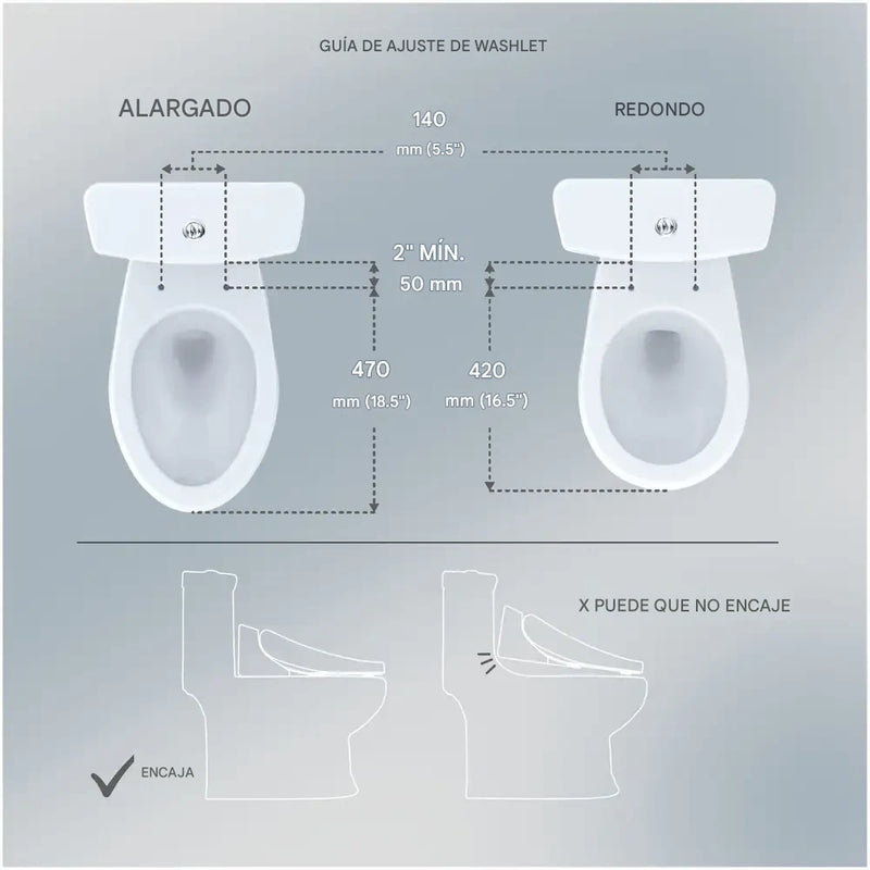 Asiento Para Inodoro Washlet Alargado - Toto C2