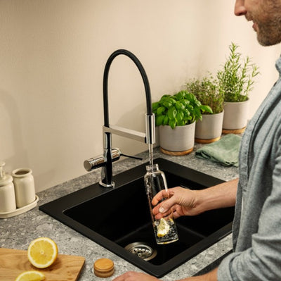Grifo Fregador Monomando 210 3J Acero Inoxidable  -  Hansgrohe Talis M54 Powder Spray
