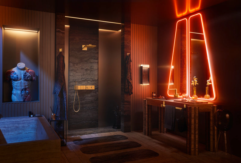 Modulo Termostatico Select 540/100 3 funciones Corte Diamante Cromo Negro Pulido - Axor Edge