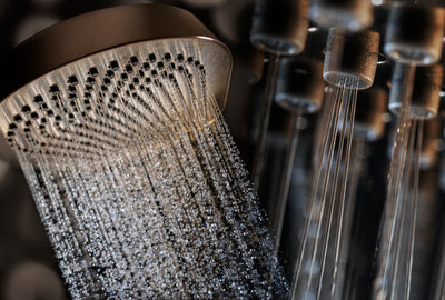 Ducha Fija 370/220 2jet con Brazo Ajustable Oro Cepillado - Axor ShowerSphere