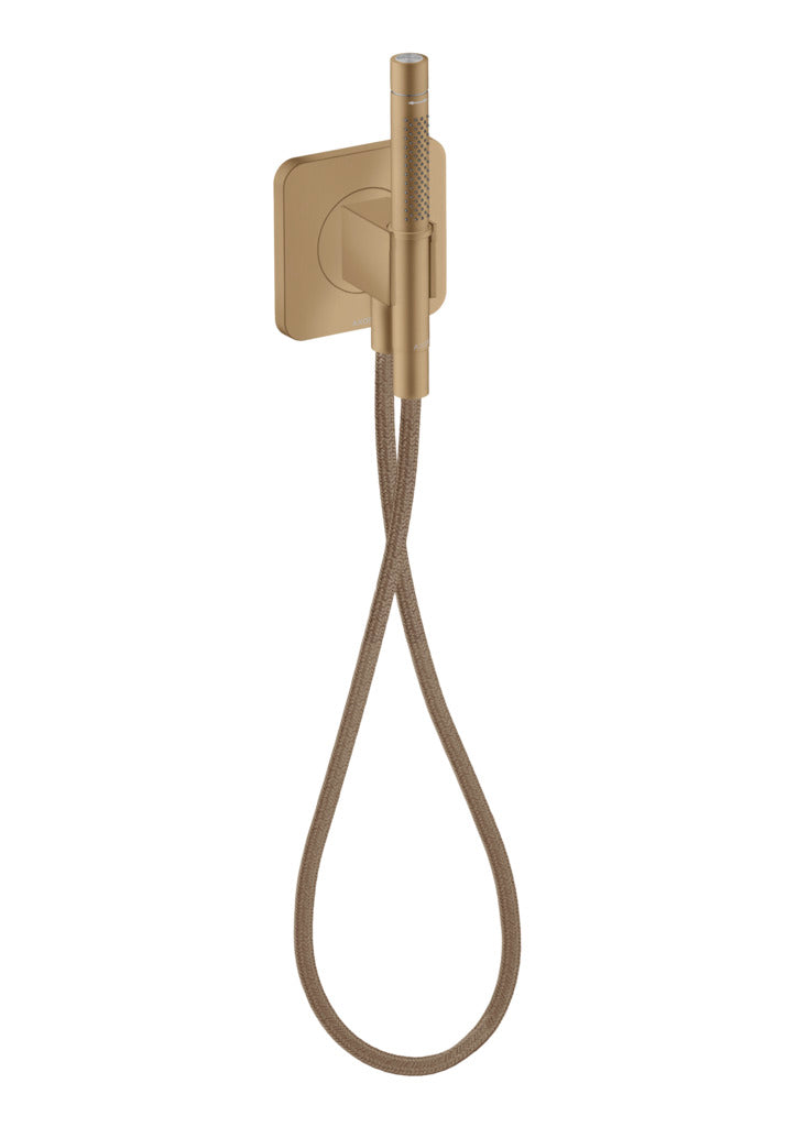 Set Ducha de Mano 2 Jet con Toma 120/120 Softsquare Bronce Cepillado - Axor Citterio C