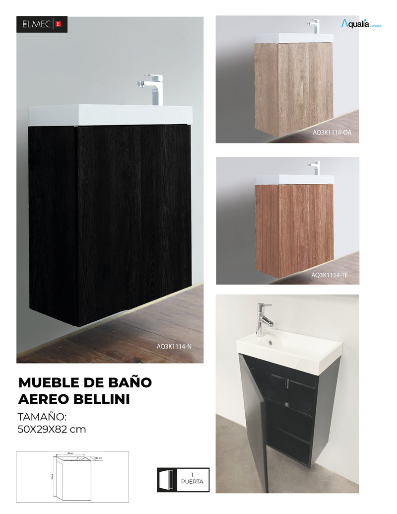 Mueble De Baño Aereo 50X29X82cm Oak - Aqualia Bellini