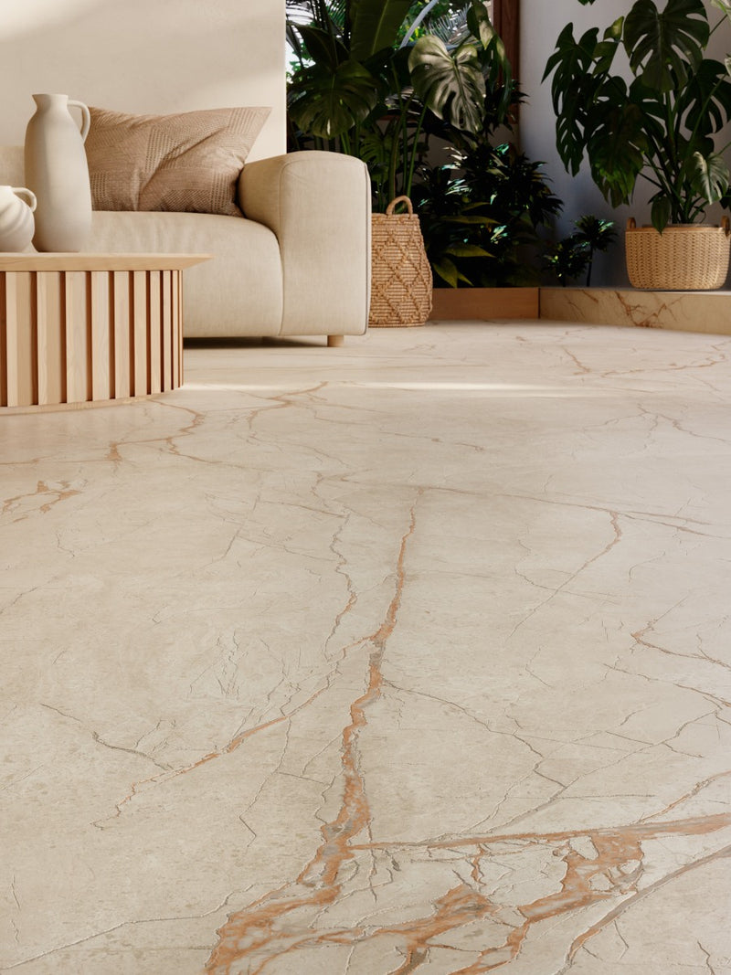 Megaformato Porcelanico Pulido 162x324cm Canela Roma 12 - Grespania Coverlam