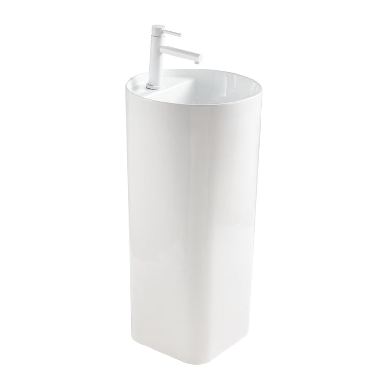 Lavamanos Pilon 40x40x84 Blanco - Aqualia Aura