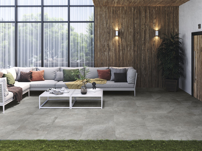 Porcelanato Esmaltado Mate Rectificado 80x160cm Grey- Baldocer Habitat