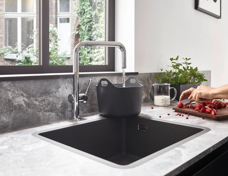 Fregador Sencillo Bajo Mesa 540x490mm Stone Grey - Hansgrohe Silicatec 450