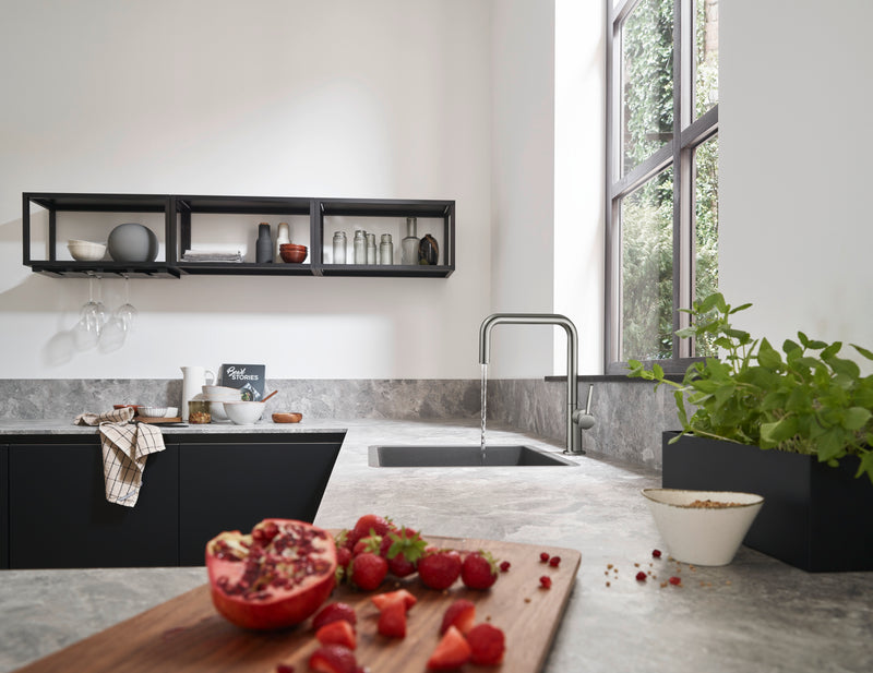 Fregador Sencillo Bajo Mesa 540x490mm Stone Grey - Hansgrohe Silicatec 450