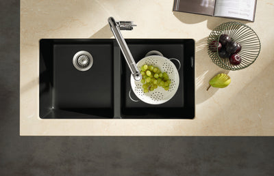 Fregador Bajo Mesa Doble 30X16X7" Granito - Hansgrohe Silicatec S51