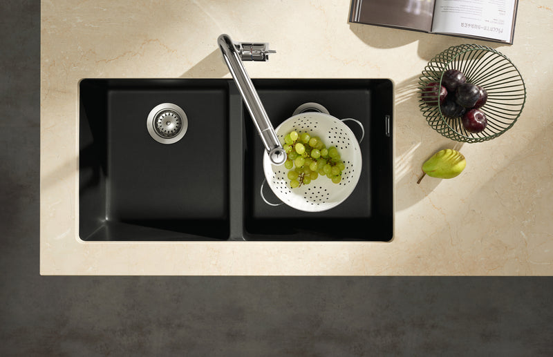 Fregador Bajo Mesa Doble 30X16X7" Granito - Hansgrohe Silicatec S51