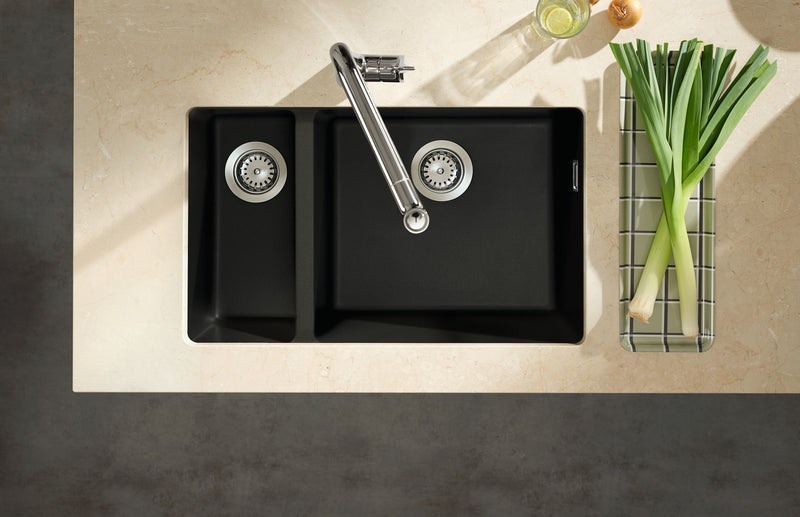 Fregador Bajo Mesa Doble 30X16X7" Granito - Hansgrohe Silicatec S51