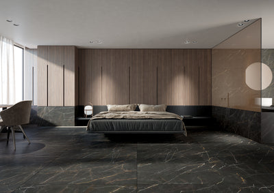 Porcelanato Rectificado Anticatto  60x120cm Negro - Saloni Laurent