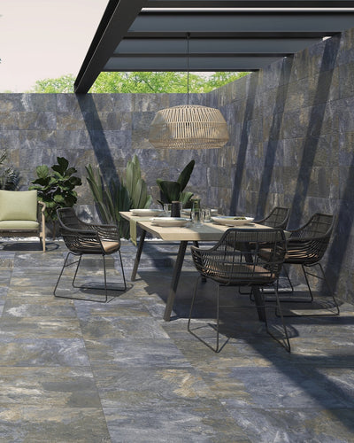Porcelanato Esmaltado Rectificado Antideslizante   30,3x61,3cm Azul - Prissmacer Ess. Nerva