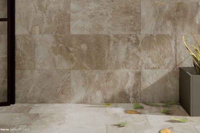 Porcelanato Esmaltado Rectificado Antideslizante   30,3x61,3cm Beige - Prissmacer Ess. Nerva