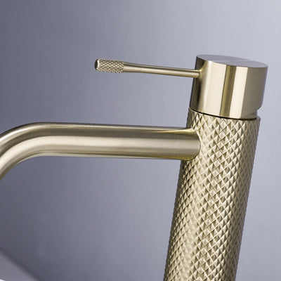 Grifo De Lavamanos Con Desague Oro Cepillado - Aqualia Signature