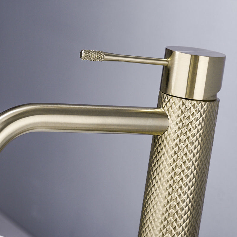 Grifo De Lavamanos Con Desague Oro Cepillado - Aqualia Signature