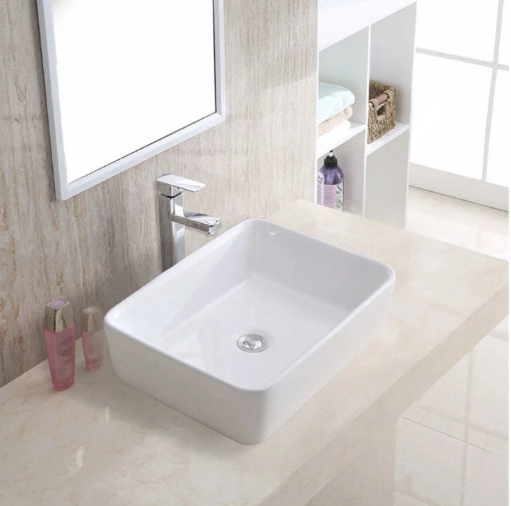 Lavamanos De Sobreponer Rectangular 48x37x13cm - Aqualia Rosella