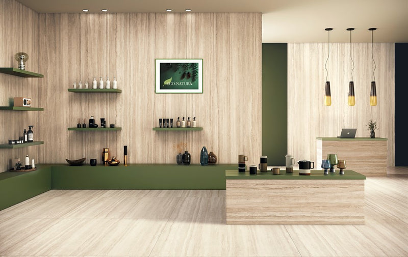 Porcelanato Esmaltado Pulido Rectificado 80X160cm Ivory - Ceramica Artistica Travertino Romano