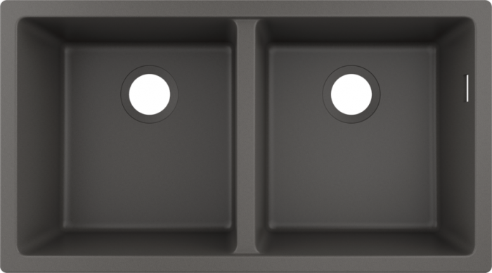 Fregador Bajo Mesa Doble 30X16X7" Gris - Hansgrohe Silicatec S51
