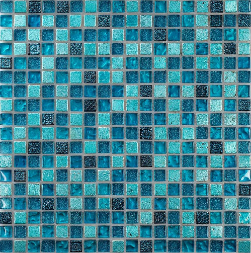 Mosaico de Vidrio Brillante 30.5x30.5cm - Porcelamika Aquamarina