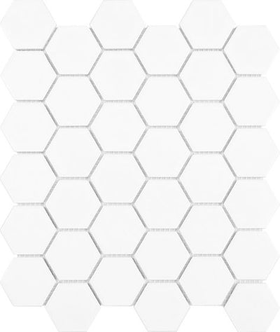 Mosaico De Ceramica Mate 28X32cm White - Porcelamika Hexagon