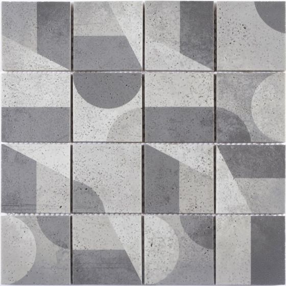 Mosaico Piedra Geometric Gris 30X30Cm - Porcelamika