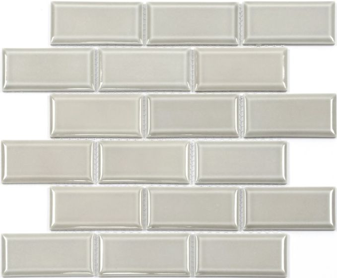 Mosaico de Ceramica Brillante 29X29cm Grey - Porcelamika Mini Subway