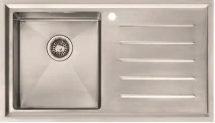 Fregador de Sobreponer Con Escurridor 33X18.5X8.5" - Aqualia