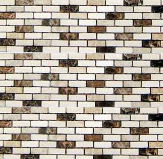 Mosaico De Piedra Natural Mate 30.5X30.5cm Emperador - Porcelamika Finger Brick