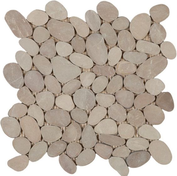 Mosaico De Piedra Natural Mate 30X30cm Beige - Porcelamika River Stone