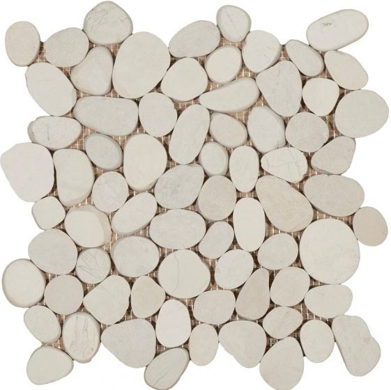 Mosaico De Piedra Natural Mate 30X30cm White - Porcelamika River