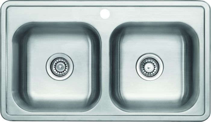 Fregador Empotrar Doble 1 Hueco 33X19X7" - Aqualia