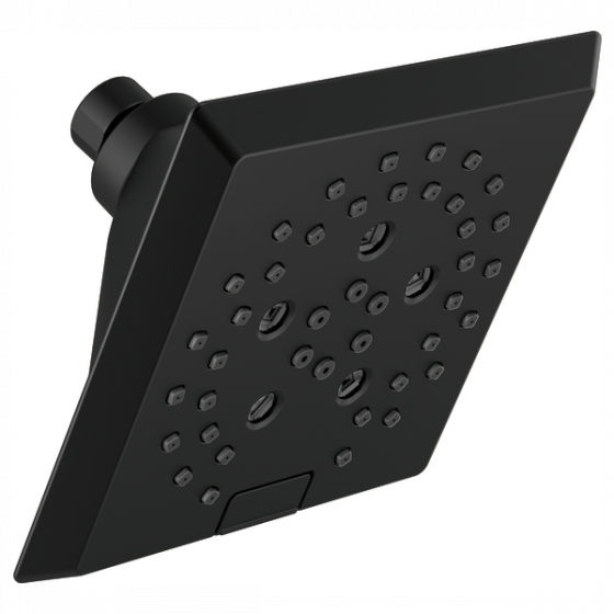 Ducha Fija Cuadrada 14.8X14.8cm Negro Mate - Delta H2OKinetic Raincan 5 Funciones
