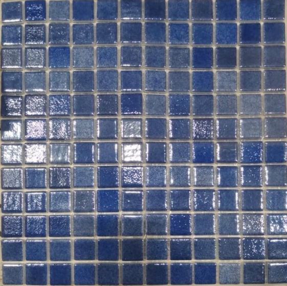 Mosaico De Vidrio Antideslizante 31.7X31.7Cm Azul - Vidrepur Shell