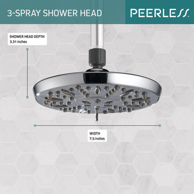 Ducha Fija Redonda 3 Funciones - Peerless