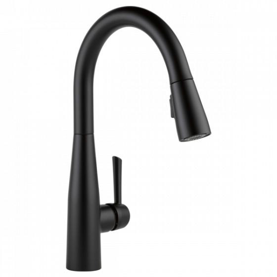 Grifo Fregador Monomando Con Cabezal Extraible Negro Mate - Delta Essa