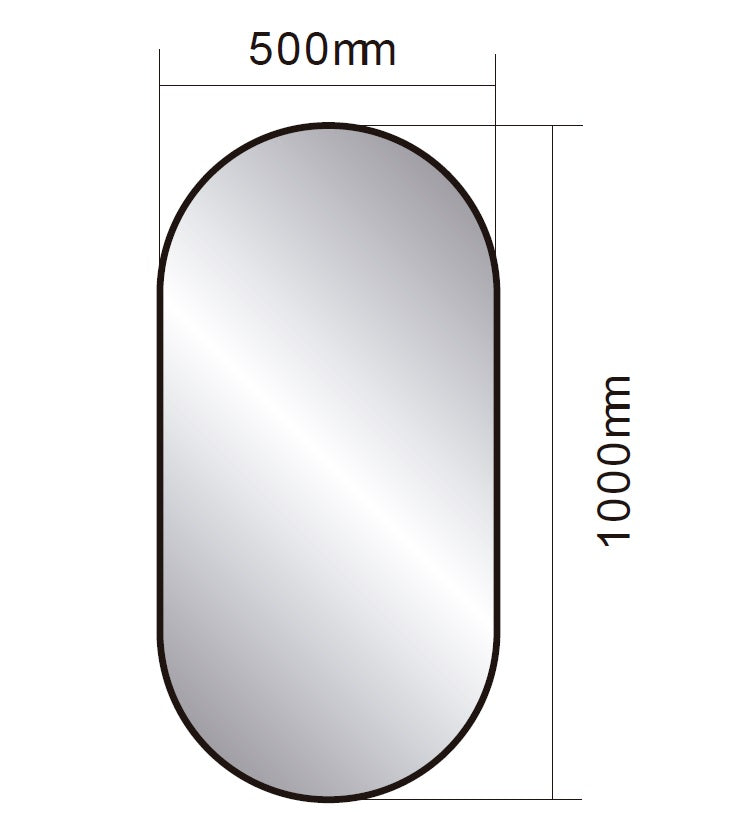 Espejo Ovalado 50X100cm Negro Mate - Aqualia Forth Valley