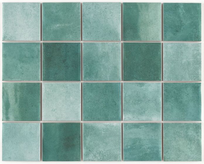 Mosaico De Ceramica Brillante 7.5X7.5cm Verde - Eliane Noronha