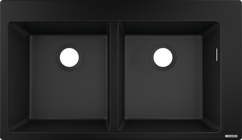 Fregador de Sobreponer Doble 33x20x7.5" Graphiteblack - Hansgrohe Silicatec 370