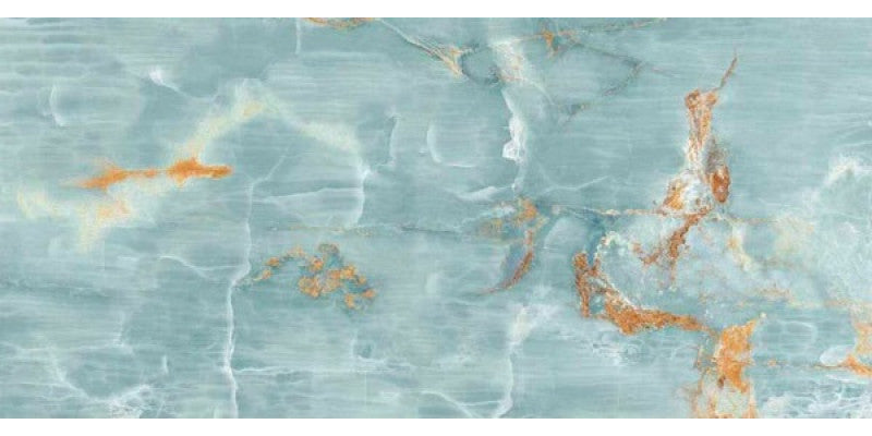 Porcelanato Rectificado Pulido 120x260cm Onix Aqua Blue Gold - Imola The Room