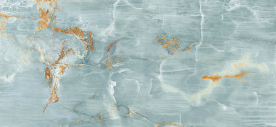 Porcelanato Rectificado Pulido 120x260cm Onix Aqua Blue Gold - Imola The Room