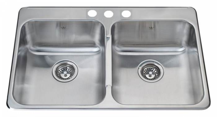 Fregador De Empotrar Doble 31X20X8" De 3 Huecos - Kindred