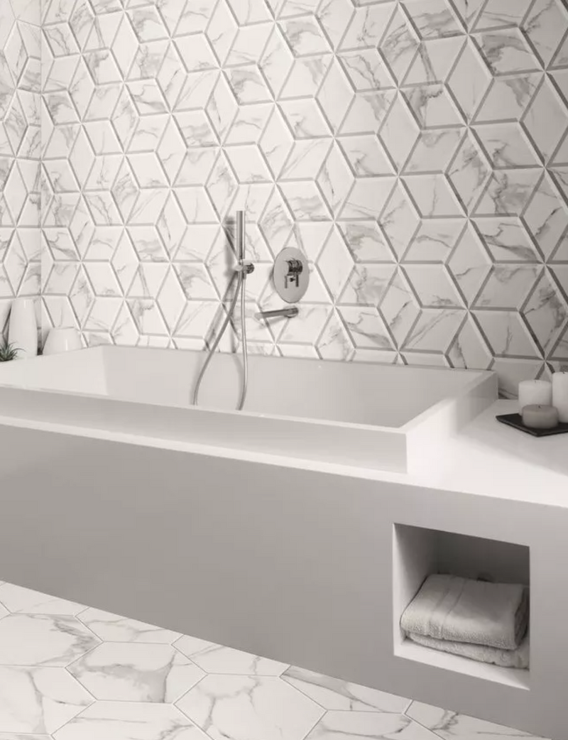 Porcelanato Esmaltado Mate 28.5X33cm Carrara - Realonda Zaire Decor