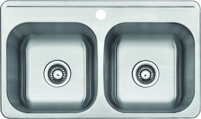 Fregador Doble De Sobreponer 1 Hueco 31X20X8" - Aqualia