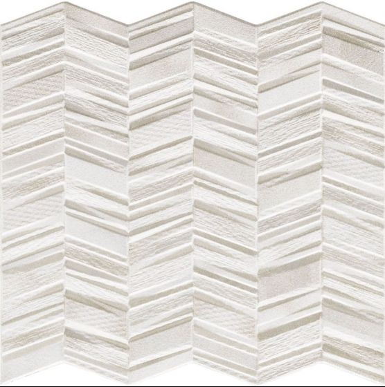 Revestimiento De Ceramica Mate 44x44cm Blanco - Realonda Chevron