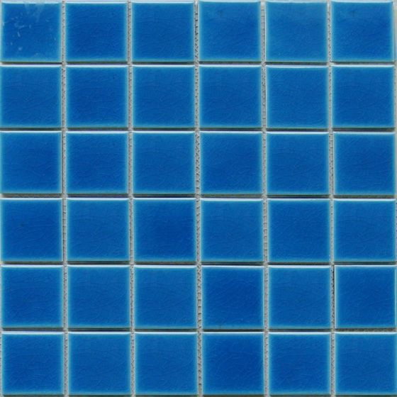 Mosaico De Vidrio Brlilante 30X30cm Azul - Porcelamika Crack