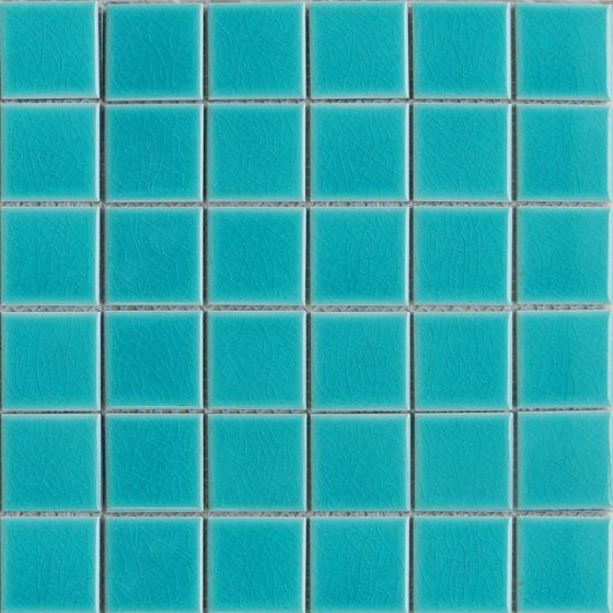 Mosaico De Vidrio Brilante 30X30cm Verde - Porcelamika Crack